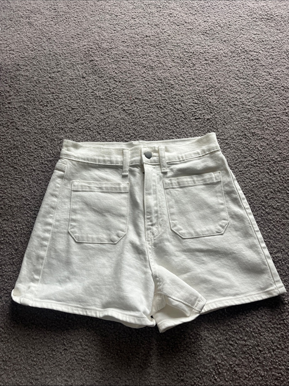 Altar'd State White High-Rise Denim Shorts